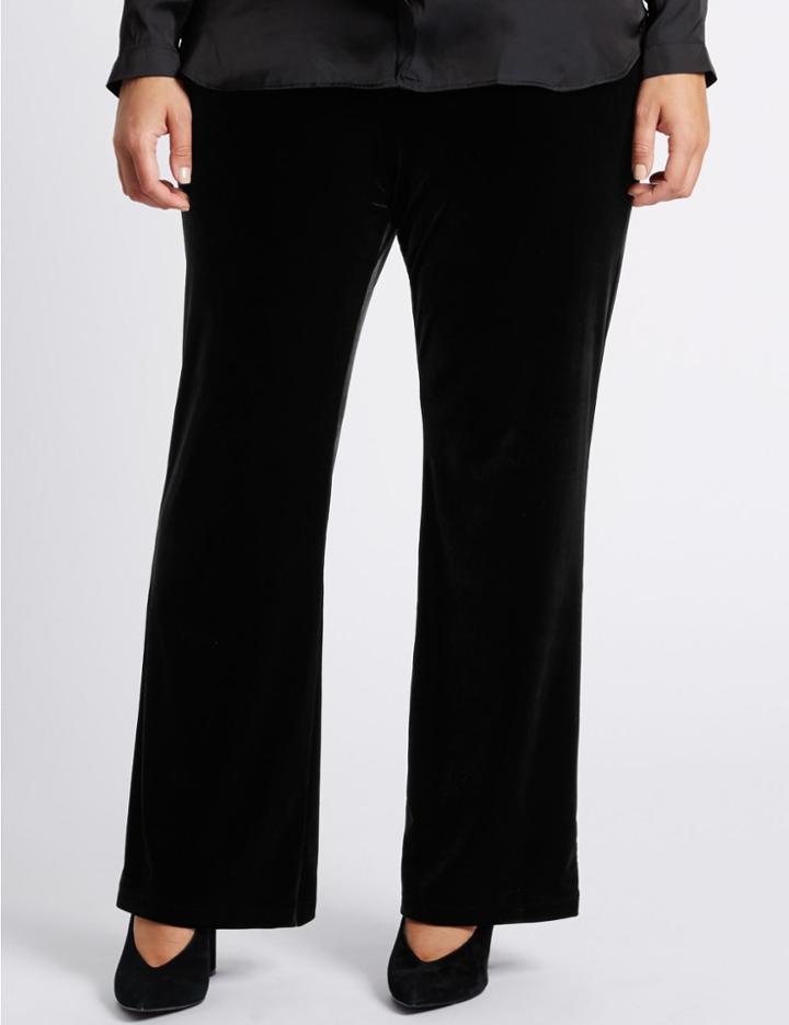 Marks & Spencer Plus Wide Leg Trousers Black