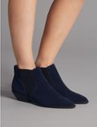 Marks & Spencer Suede Western Ankle Boot Navy