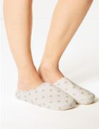 Marks & Spencer Star Print Mule Slippers Neutral
