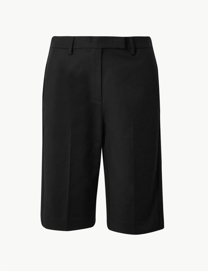 Marks & Spencer Cotton Rich Tailored Shorts Black