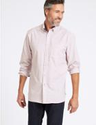 Marks & Spencer Cotton Rich Checked Shirt With Pocket Pink Mix