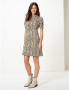 Marks & Spencer Animal Print Short Sleeve Shift Mini Dress Multi