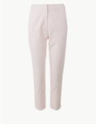 Marks & Spencer Cotton Rich Slim Cropped Trousers Light Pink