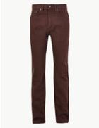 Marks & Spencer Regular Fit Stretch Jeans With Stormwear&trade; Burgundy