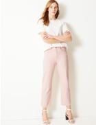 Marks & Spencer High Waist Straight Leg Cropped Jeans Pink
