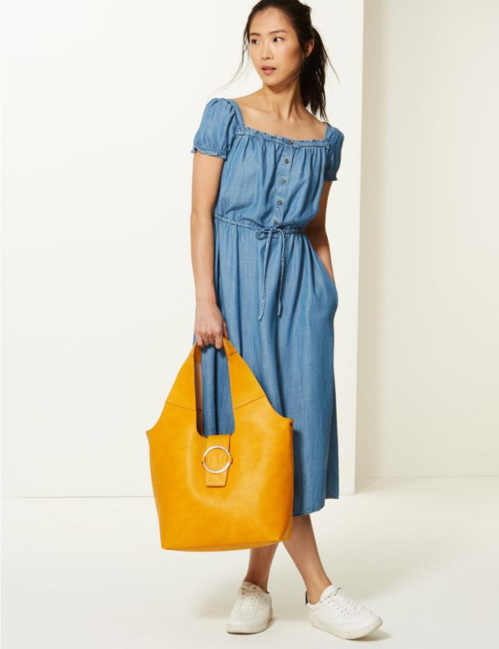 Marks & Spencer Ring Detail Hobo Bag Ochre