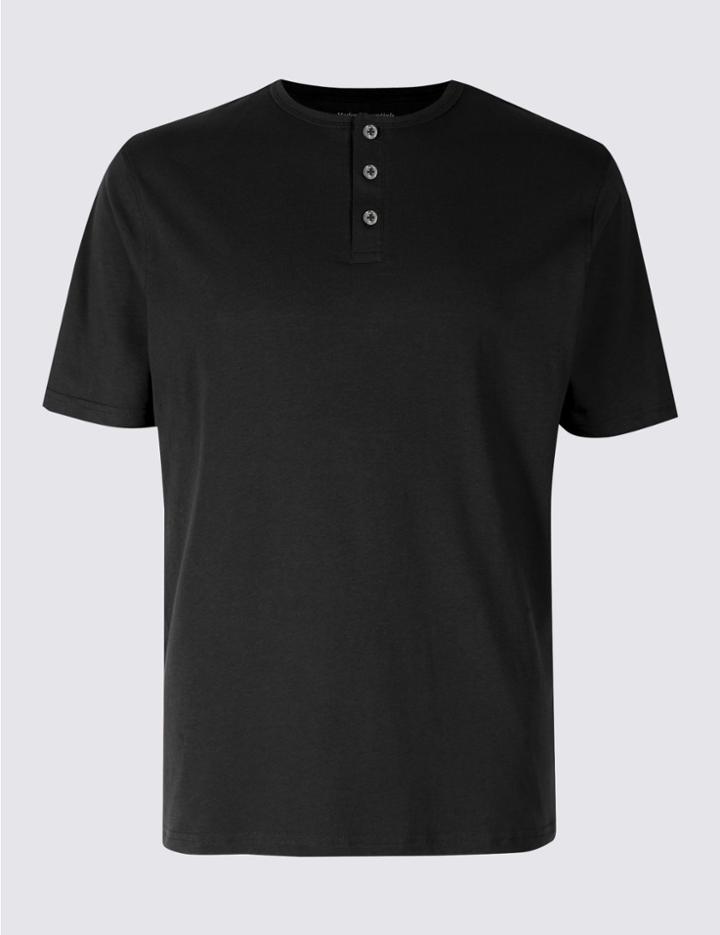 Marks & Spencer Regular Fit Pure Cotton Crew Neck T-shirt Black