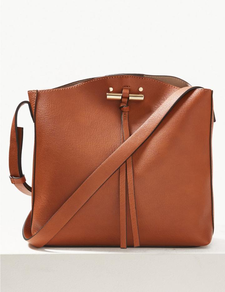 Marks & Spencer Zipped Detail Cross Body Bag Tan