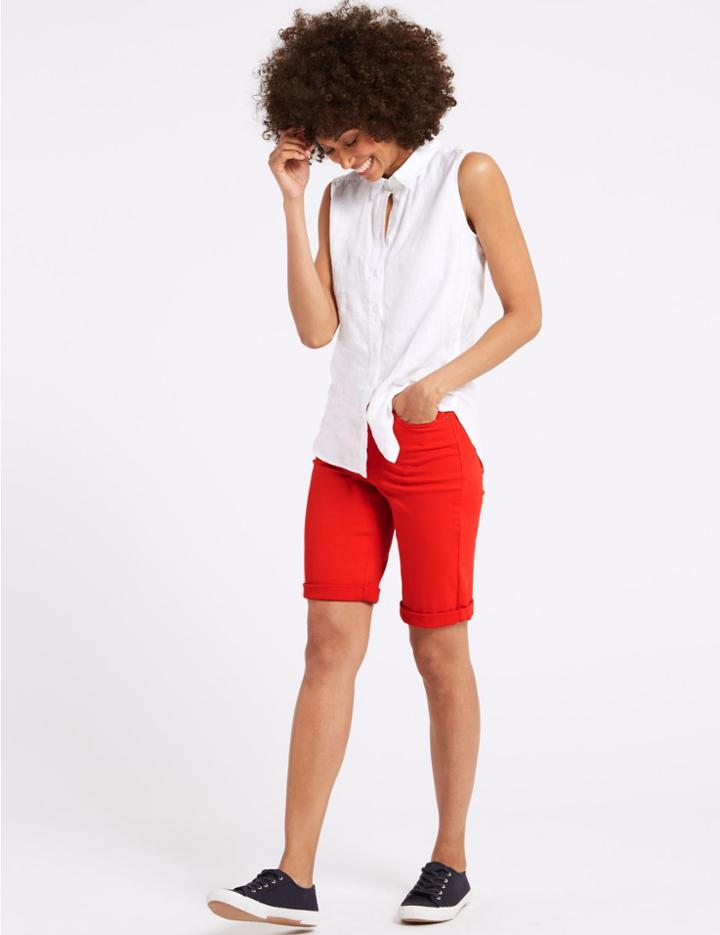 Marks & Spencer Sculpt & Lift Denim Shorts Chilli