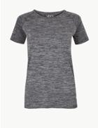 Marks & Spencer Quick Dry Seamfree Short Sleeve Sport Top Grey Mix