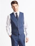 Marks & Spencer Cotton Rich Tailored Fit Waistcoat Denim