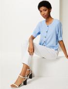 Marks & Spencer Linen Rich Blouse Chambray