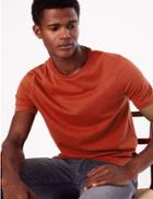 Marks & Spencer Slim Fit Pure Cotton Crew Neck T-shirt Deep Purple