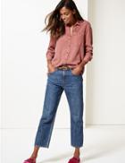 Marks & Spencer Longline Long Sleeve Shirt Dark Pink