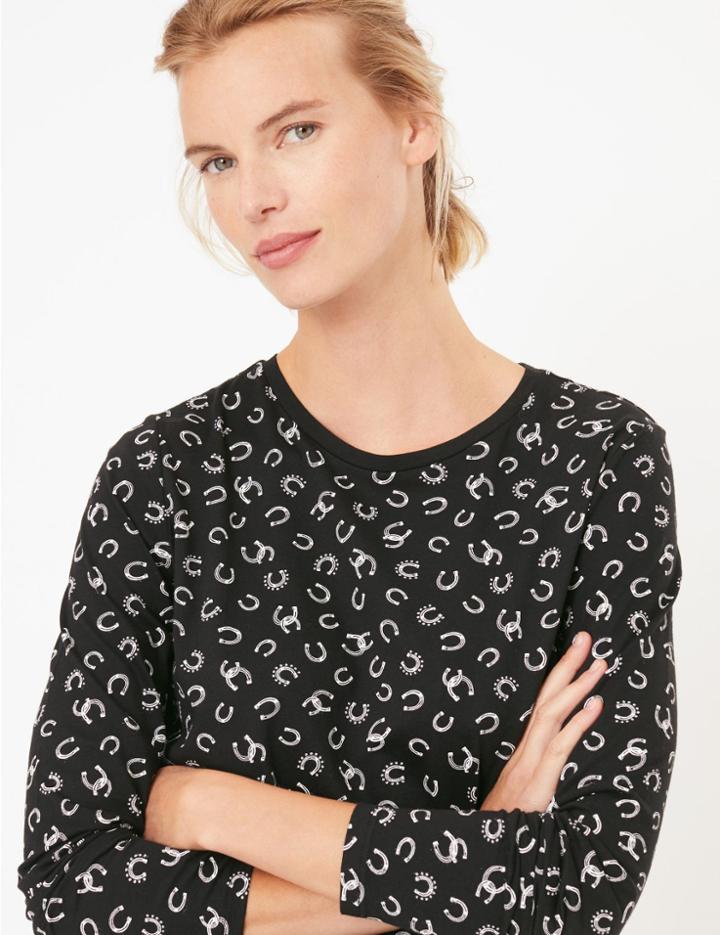 Marks & Spencer Pure Cotton Straight Fit T-shirt Black Mix