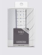 Marks & Spencer 3 Pack Pure Cotton Assorted Handkerchiefs White