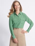 Marks & Spencer Longline Long Sleeve Shirt Soft Green