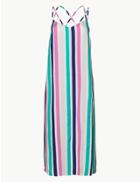 Marks & Spencer Striped Slip Beach Dress Pink Mix