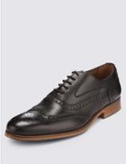 Marks & Spencer Leather Layered Sole Brogue Shoes Black