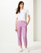 Marks & Spencer Straight Leg Ankle Grazer Trousers Lilac
