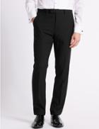 Marks & Spencer Black Textured Slim Fit Trousers Black