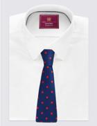 Marks & Spencer Pure Silk Spotted Tie Red Mix