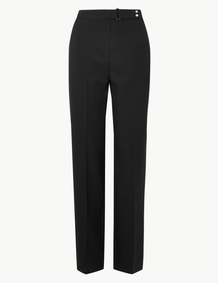 Marks & Spencer Buckled Straight Leg Trousers Black