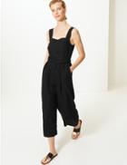Marks & Spencer Pure Linen Jumpsuit Black