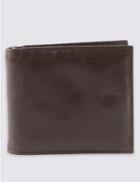 Marks & Spencer Leather Slim Popper Bifold Wallet Brown