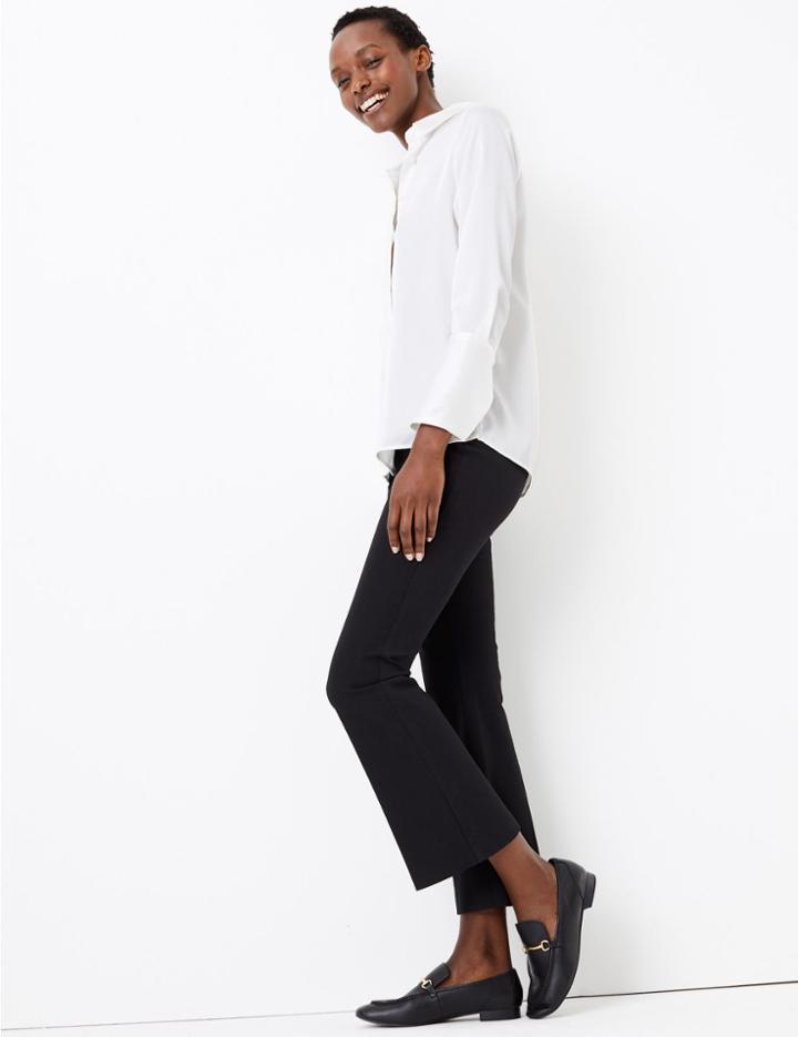 Marks & Spencer Cropped Kick Flare Trousers Black