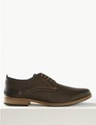 Marks & Spencer Leather Lace-up Derby Shoes Rich Brown