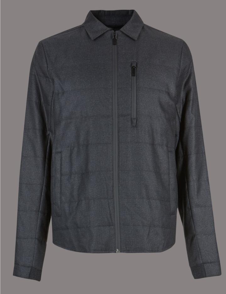 Marks & Spencer Shirt Harrington Jacket With Stormwear™ Grey Mix