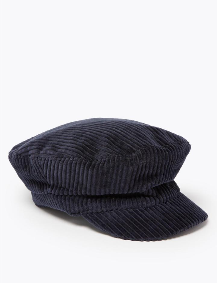 Marks & Spencer Corduroy Captain's Baseball Cap Navy