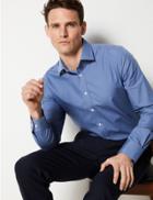 Marks & Spencer Cotton Blend Slim Fit Shirt Chambray