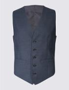 Marks & Spencer Textured Tailored Fit Waistcoat Dark Denim