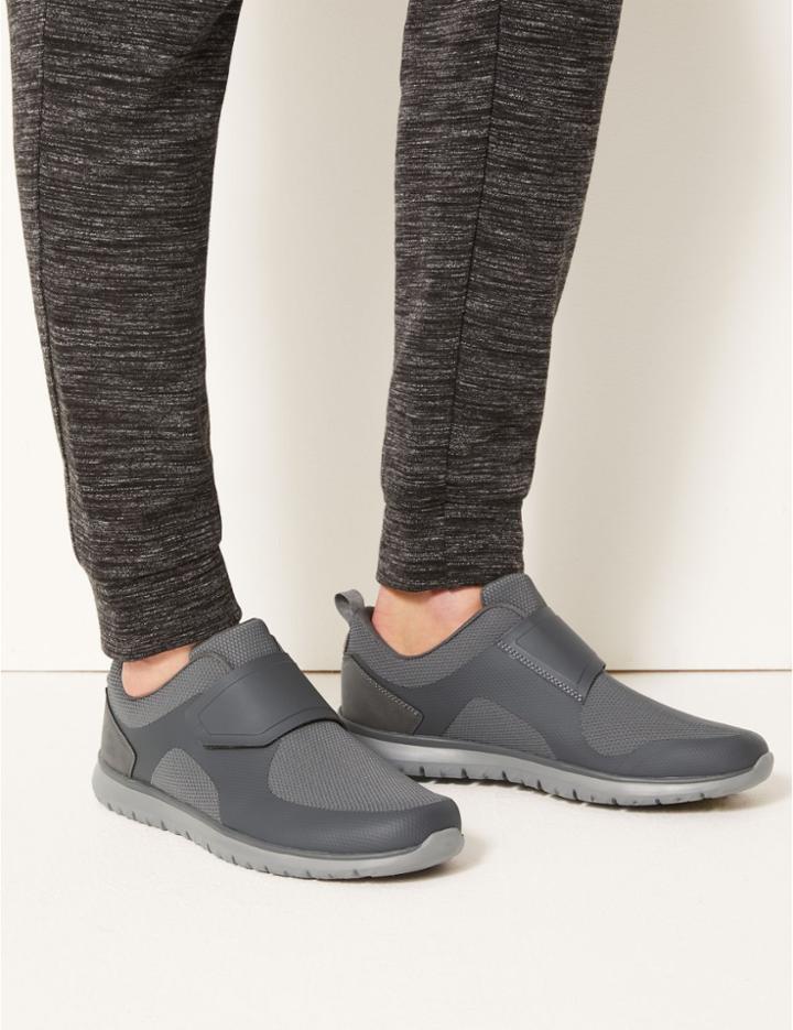 Marks & Spencer Riptape Trainers With Freshfeet&trade; Grey