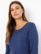Marks & Spencer Relaxed Fit Longline Long Sleeve Top Indigo