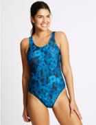 Marks & Spencer Secret Slimming&trade; Floral Print Swimsuit Navy Mix