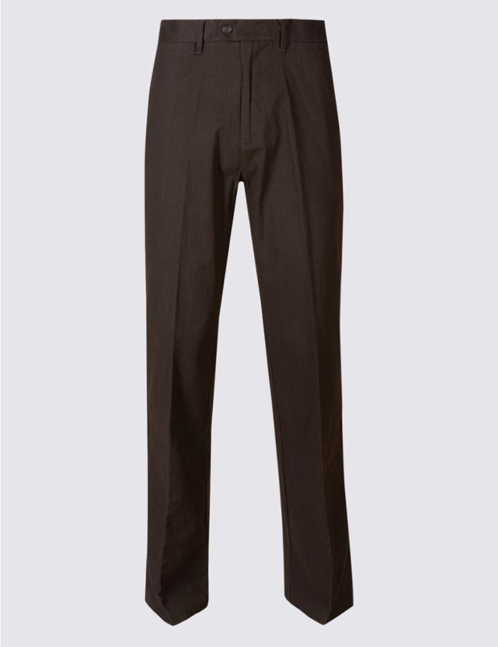 Marks & Spencer Regular Fit Chinos With Stormwear&trade; Dark Brown