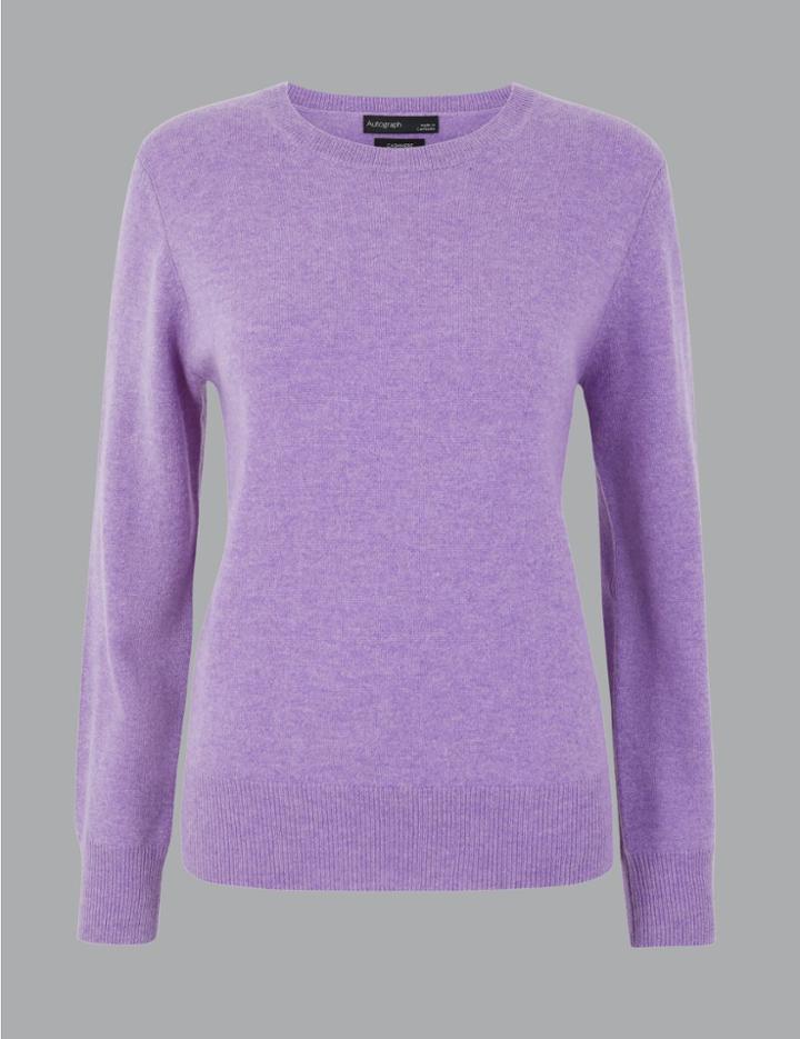 Marks & Spencer Pure Cashmere Round Neck Jumper Mauve