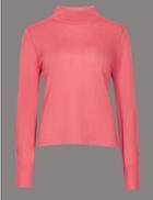 Marks & Spencer Textured Funnel Neck Long Sleeve Jumper Watermelon