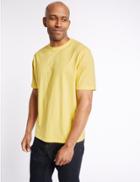 Marks & Spencer Pure Cotton Regular Fit T-shirt With Staynew&trade; Buttercup