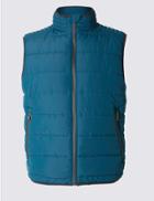 Marks & Spencer Tailored Fit Quilted Gilet With Stormwear&trade; Navy