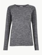 Marks & Spencer Quick Dry Long Sleeve Sport Top Grey Marl
