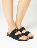 Marks & Spencer Leather Two Strap Sandals Navy
