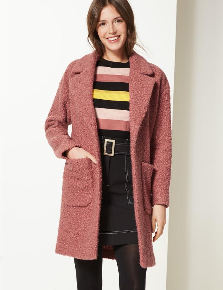 Marks & Spencer Lightweight Textured Open Front Coat Terracotta