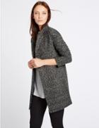Marks & Spencer Textured Longline Jacket Grey