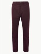 Marks & Spencer Cotton Rich Chinos With Stretch Burgundy
