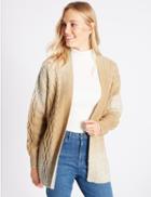 Marks & Spencer Textured Ombre Longline Cardigan Neutral