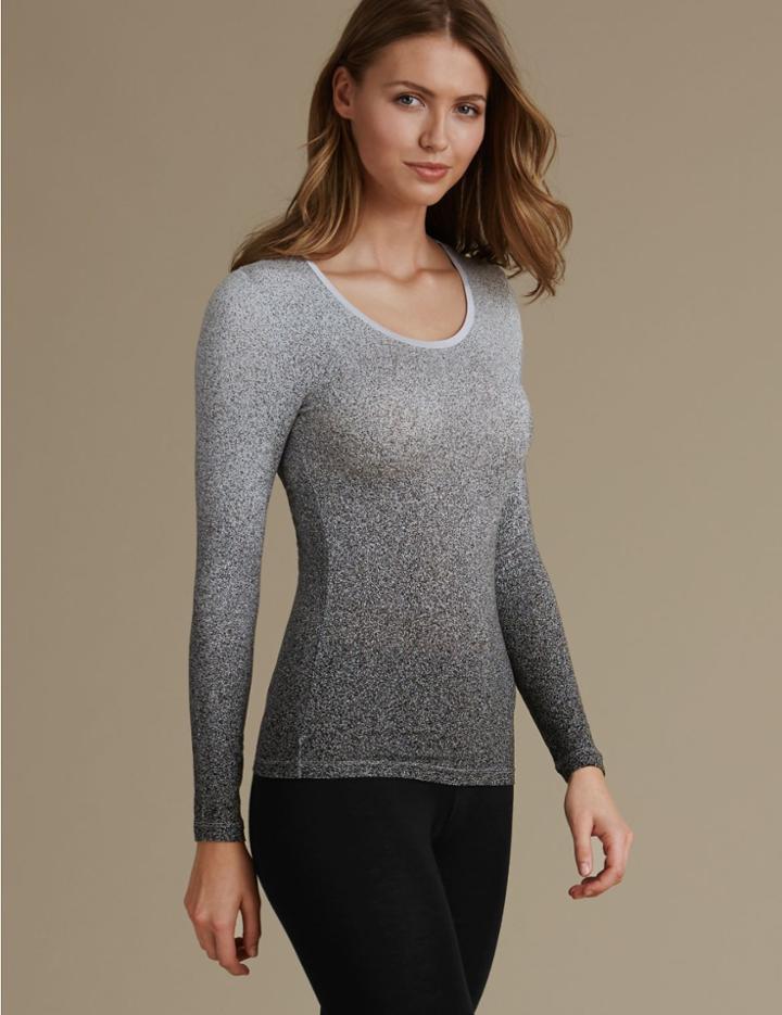 Marks & Spencer Heatgen&trade; Long Sleeve Thermal Top Grey Mix